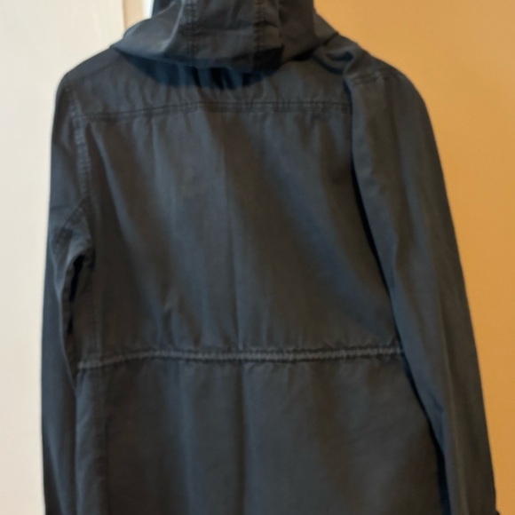 Women's Black Hooded Military Zip Grey Coat Pretty Versatile Jacket. - Picture 3 of 4